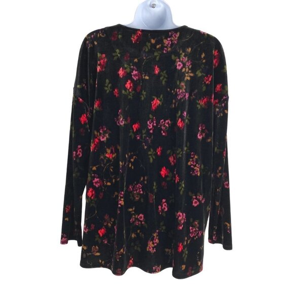 J. Jill Top Women's Large Velvet Floral Print Multicolored‎ - Picture 5 of 7